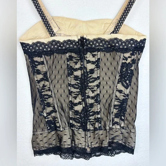 TRIPP NYC Black Lace‎ Corset Top Boustier Tank Sleeveless Sexy Vintage Y2K XS - Picture 3 of 16